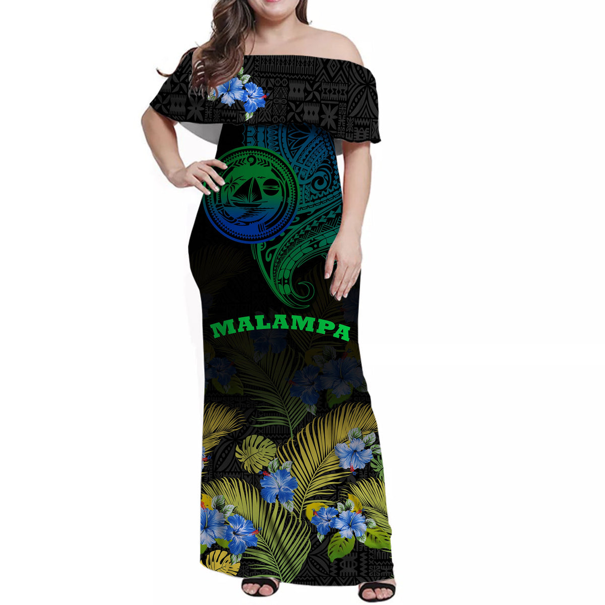Vanuatu Malampa Province Matching Hawaiian Shirt And Dress Hibiscus Tribal Polynesian Tattoo Ver Gradient LT9 - Wonder Print Shop