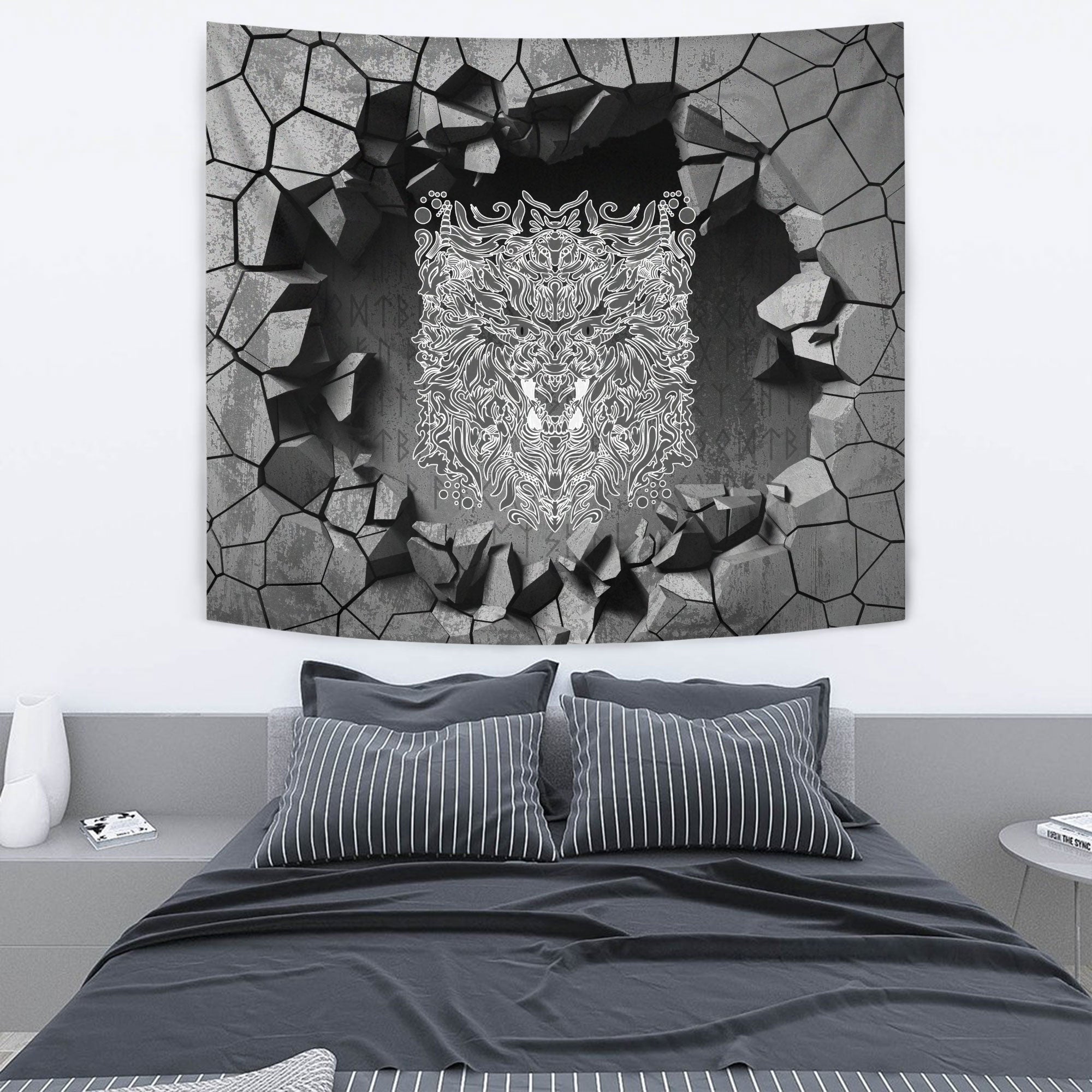 Viking Tapestry - Golden Vegvisir Tapestry RLT12 - Wonder Print Shop