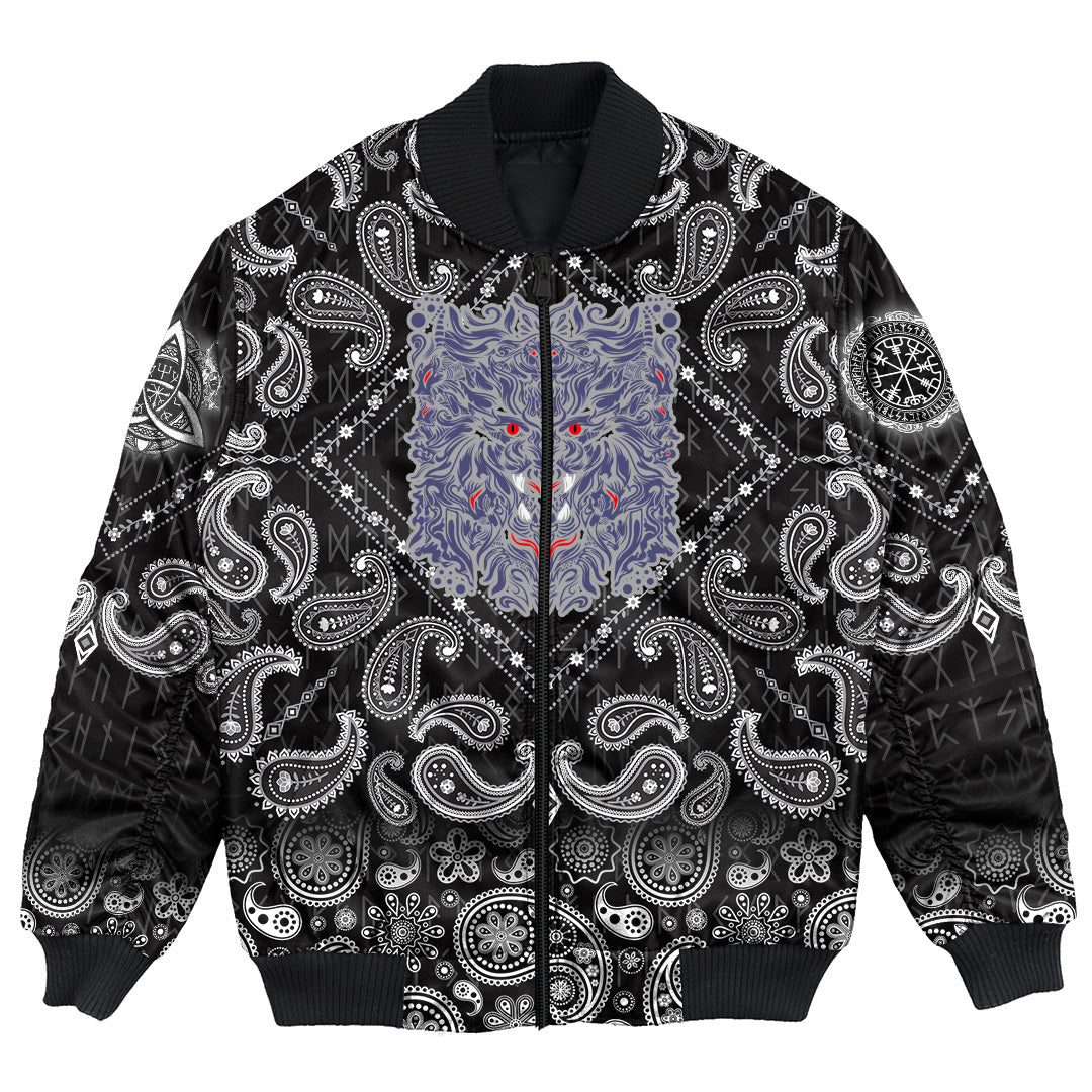 Viking Bomber Jacket Graphic Of Art with Bandana Paisley Style RLT12 - Wonder Print Shop