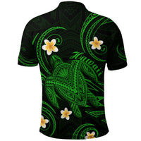 Hawaii Polo Shirt Hawaiian Turtle Plumeria Mixed Polynesian Green Style - Wonder Print Shop