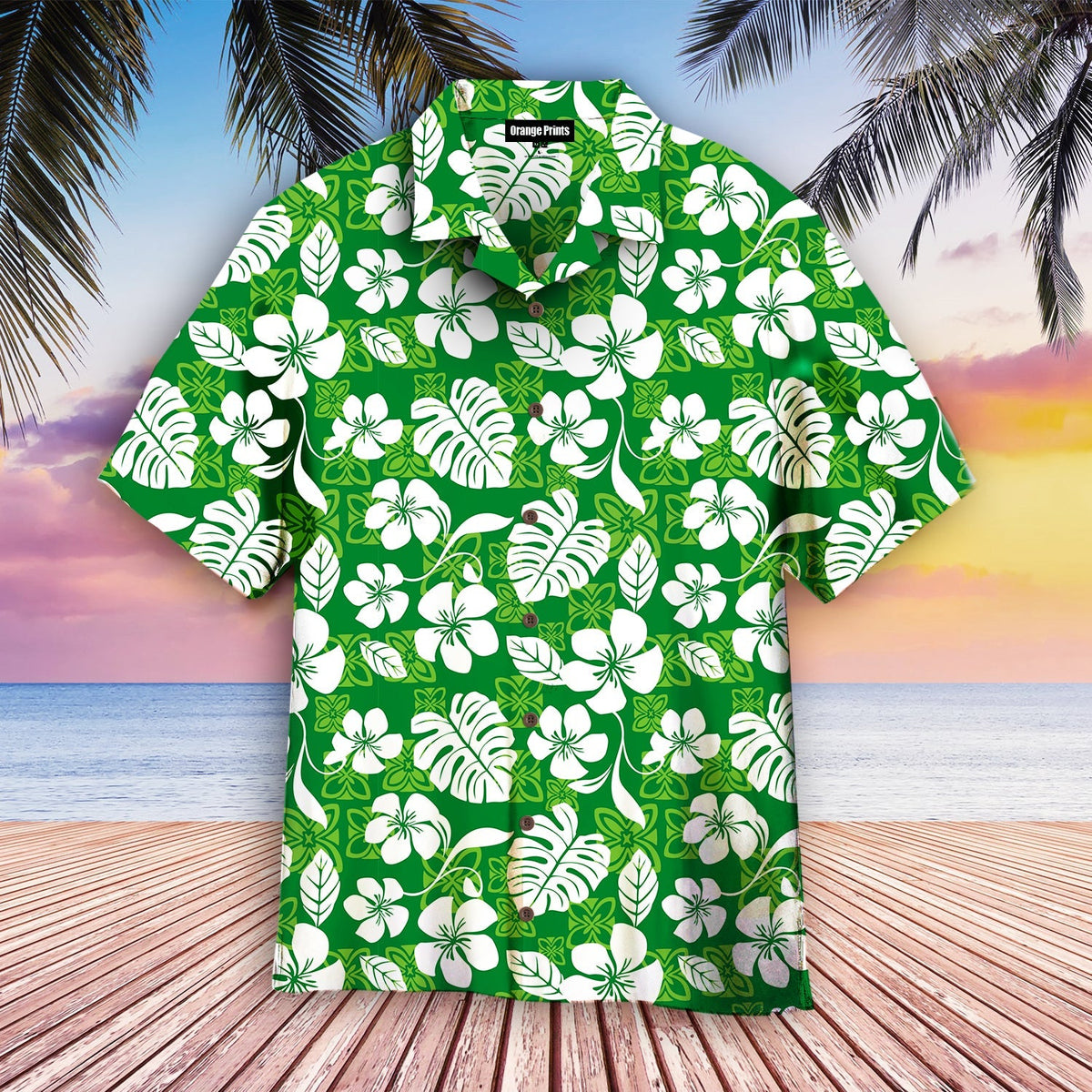 Green Seamless Aloha Hawaiian Shirt - Wonder Print Shop