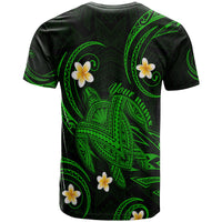 Custom Hawaii T Shirt Hawaiian Turtle Plumeria Mixed Polynesian Green Style - Wonder Print Shop