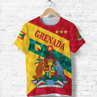 Sporty Grenada graphic T-shirt, red/yellow/green, front with “GRENADA” text
