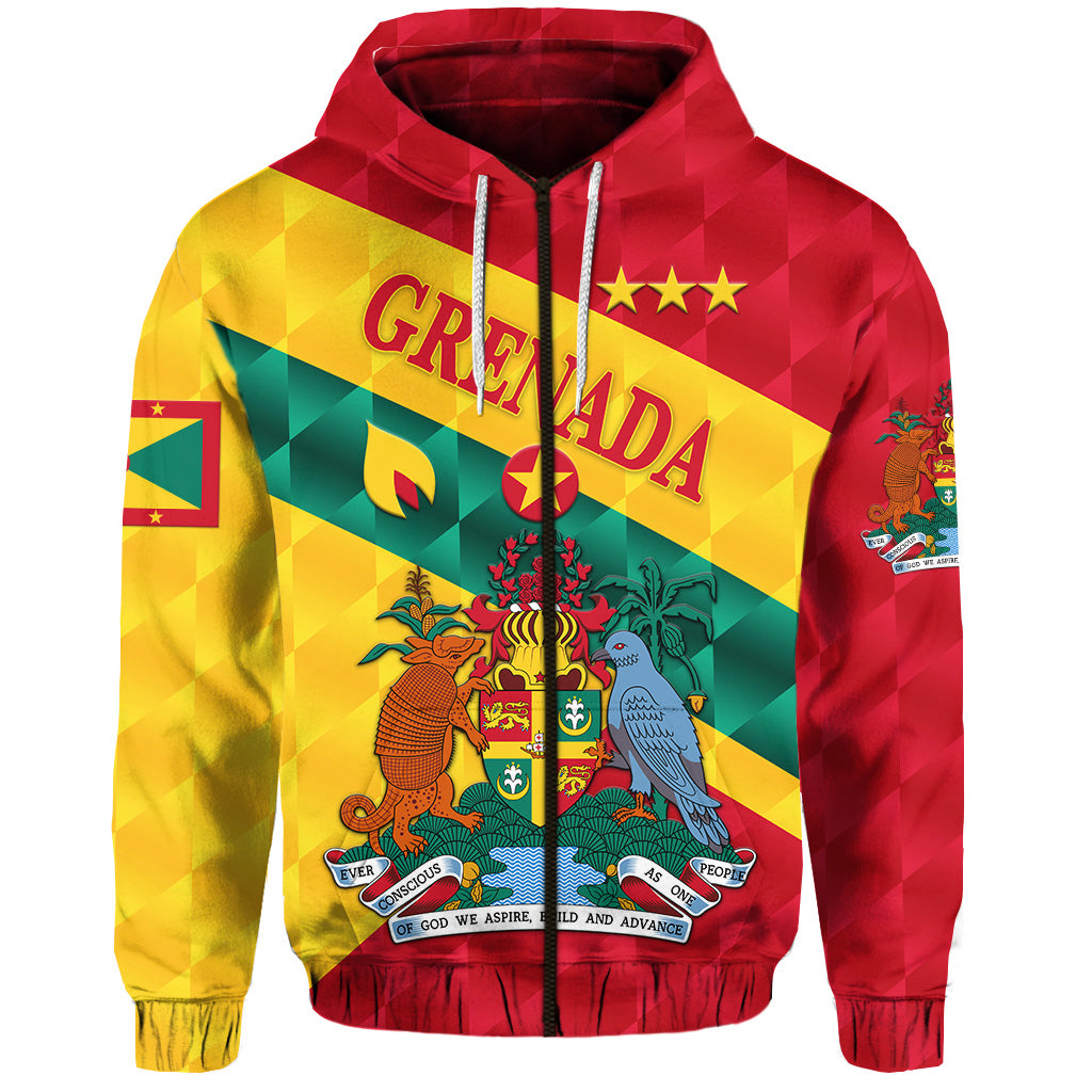 Red Grenada hoodie front graphic with drawstring hood and kangaroo pocket
