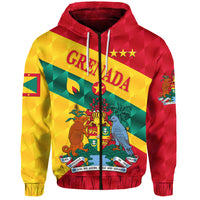 Red Grenada hoodie front graphic with drawstring hood and kangaroo pocket