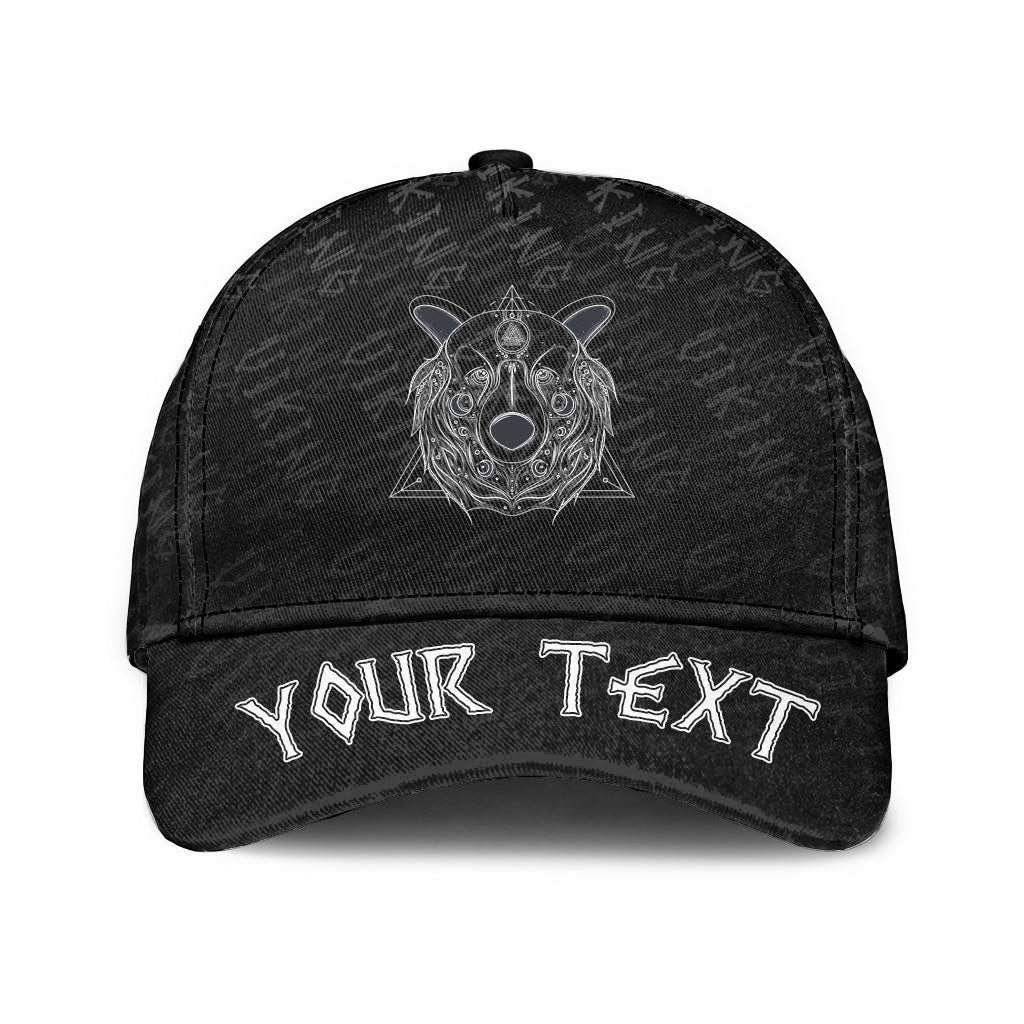 viking-classic-cap-custom-grizzly-bear-head-with-ancient-pagan-valknut-classic-cap