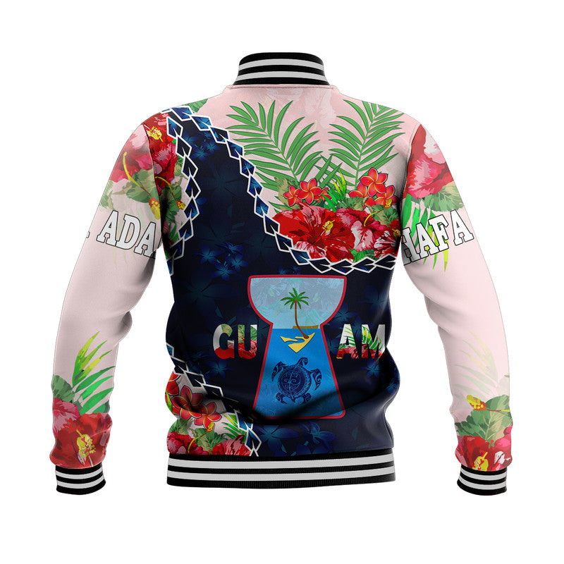 Guam Liberation Day Baseball Jacket Latte Stone Hibiscus Painting LT9 - Wonder Print Shop
