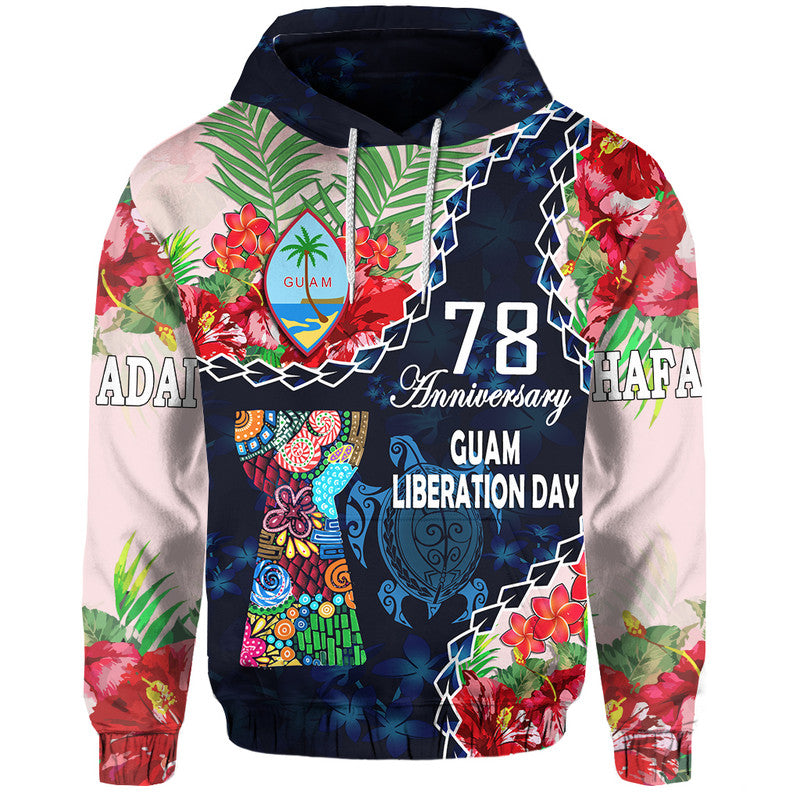 Guam Liberation Day Hoodie Latte Stone Hibiscus Painting - Wonder Print Shop
