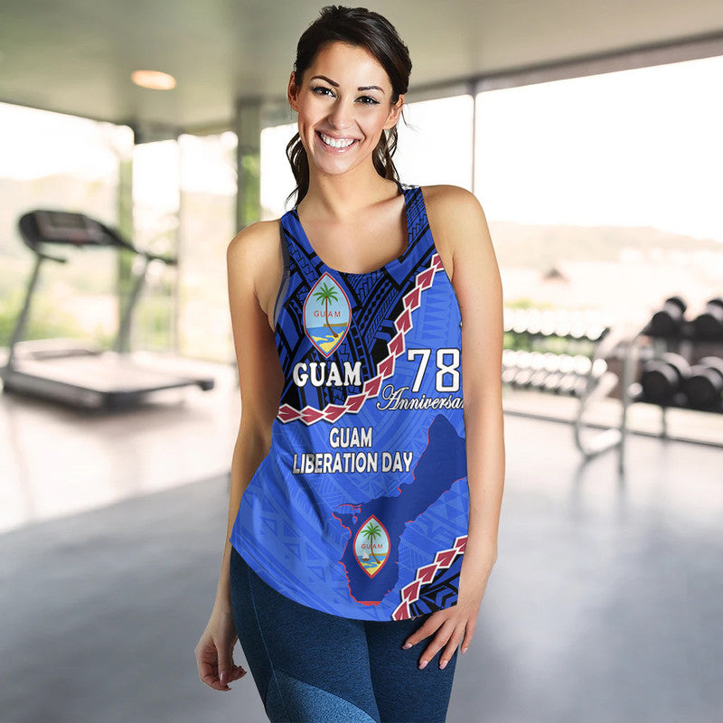 Guam Liberation Day Women Racerback Tank Basic Seal - Wonder Print Shop
