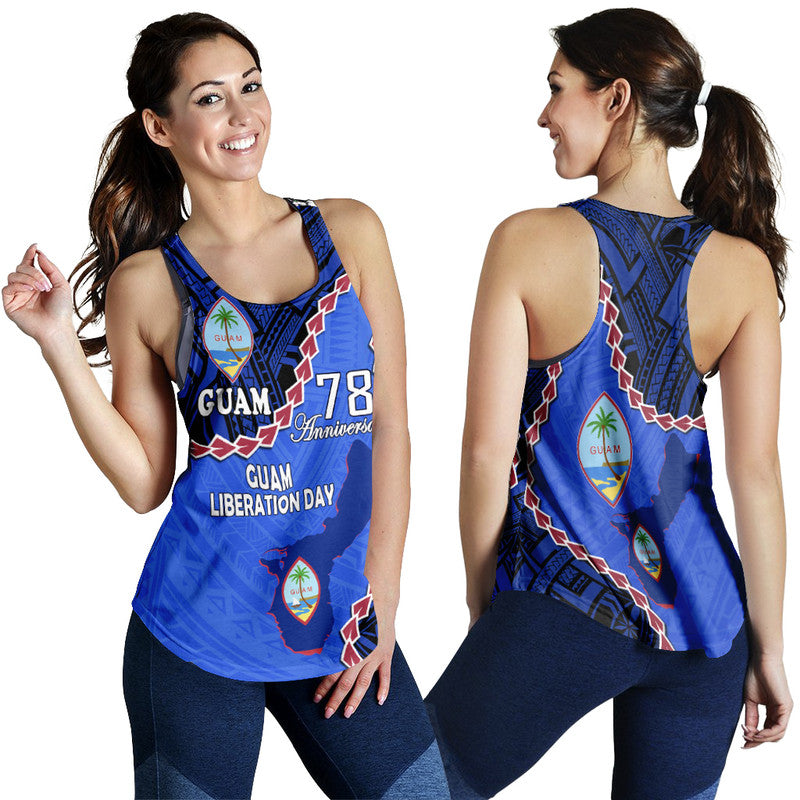 Guam Liberation Day Women Racerback Tank Basic Seal - Wonder Print Shop