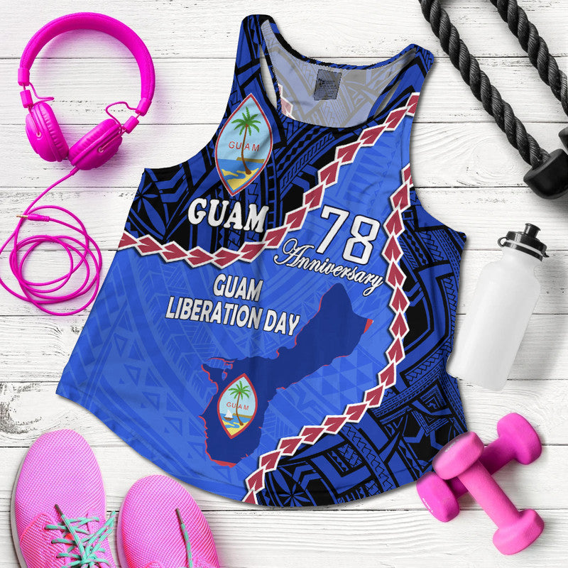 Guam Liberation Day Women Racerback Tank Basic Seal - Wonder Print Shop