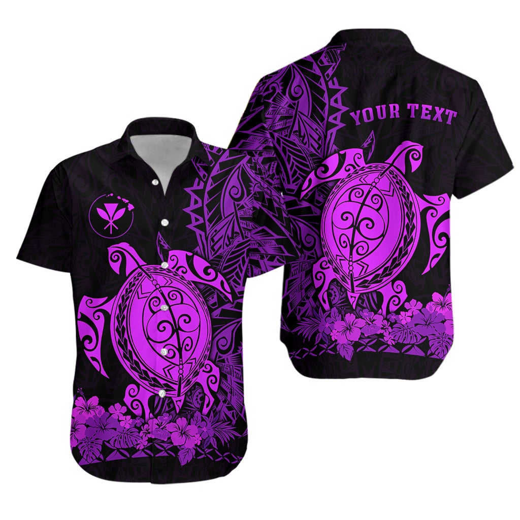 (Custom Personalised) Hawaii Polynesian Hawaiian Shirt Purple Sea Turtles Hawaiian LT13 - Wonder Print Shop