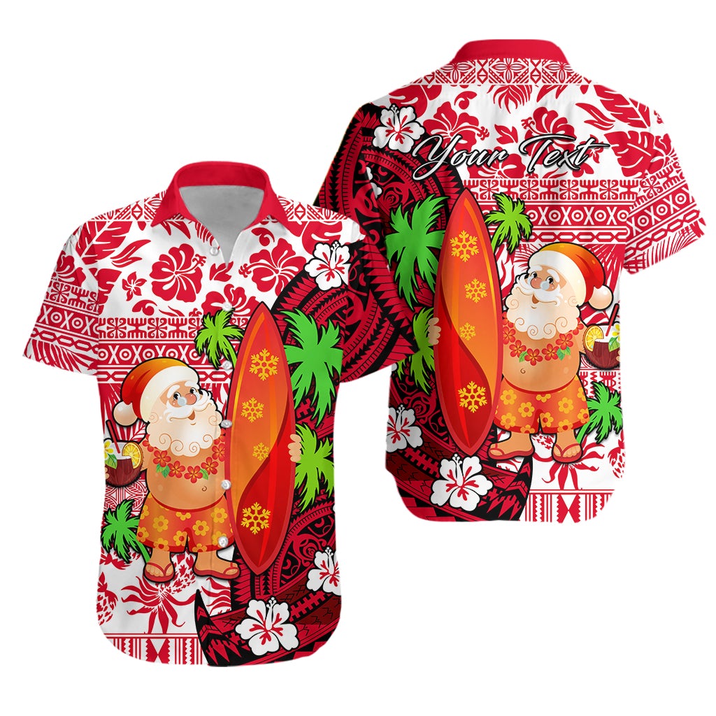 (Custom Personalised) Mele Kalikimaka Hawaiian Shirt Christmas Hawaii with Santa Claus LT13 - Wonder Print Shop