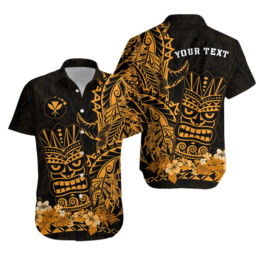 (Custom Personalised) Hawaii Polynesian Hawaiian Shirt Gold Tiki Masks Hawaiian LT13 - Wonder Print Shop