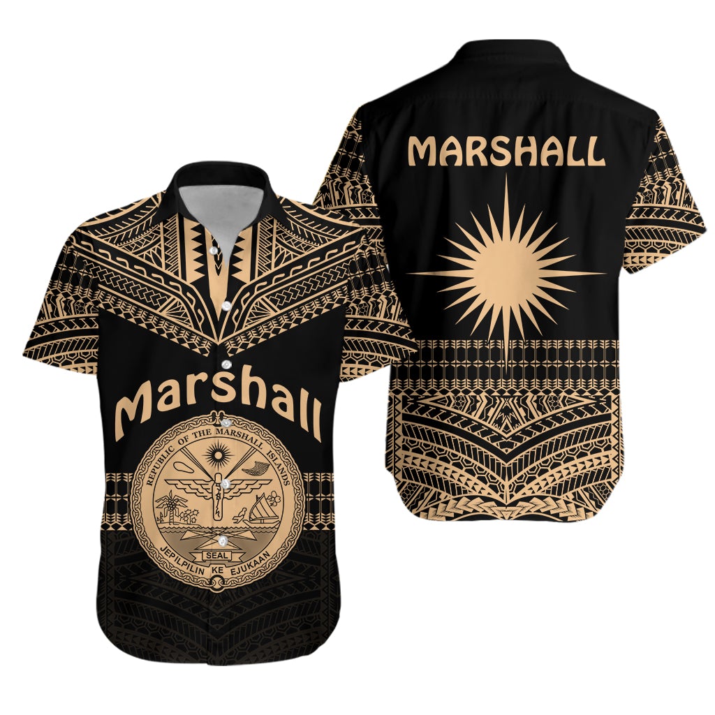 Marshall Islands Hawaiian Shirt Best Tattoo Version Golden LT13 - Wonder Print Shop