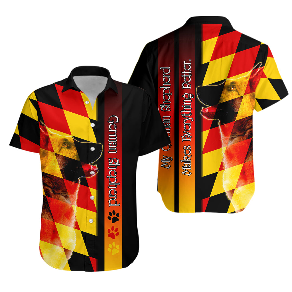 German Shepherd Hawaiian Shirt Germany Dogs Lovers LT13 - Wonder Print Shop