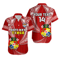 Personalised Tonga Rugby Matching Hawaiian Shirt And Dress Mate Maa Tonga Pacific Tongan Ngatu - Wonder Print Shop