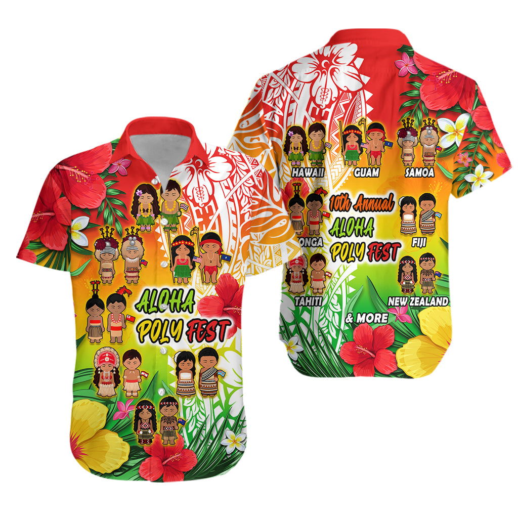 Aloha Poly Fest Matching Hawaiian Shirt And Dress Polynesian Pattern With Tropical Flowers - Wonder Print Shop