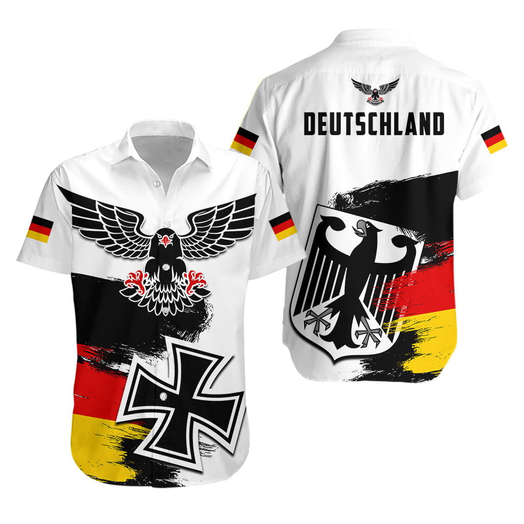 Germany Hawaian Shirt Grunge Deutschland Flag and Eagle LT13 - Wonder Print Shop