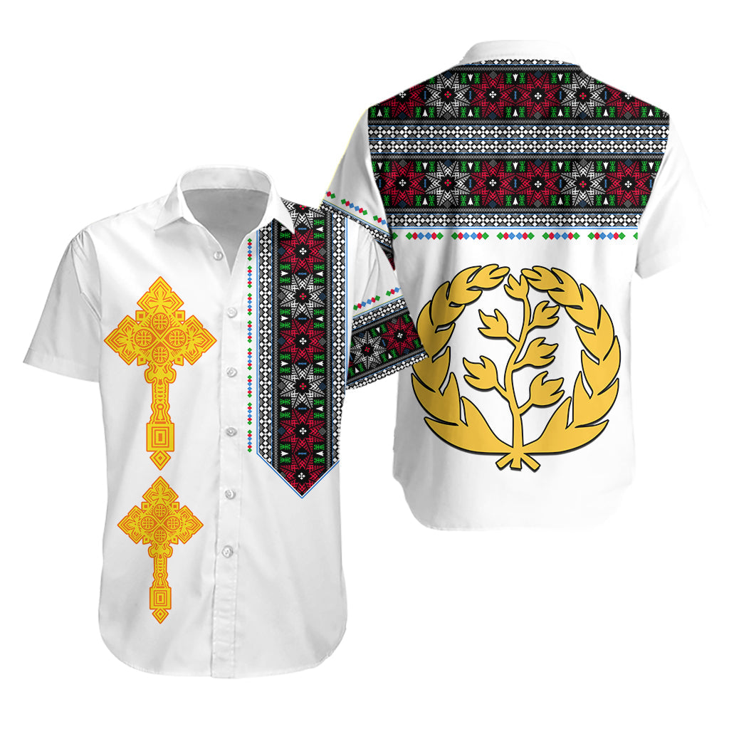 Eritrea Tibeb Hawaiian Shirt Eritrean Cross Mix Flag LT13 - Wonder Print Shop