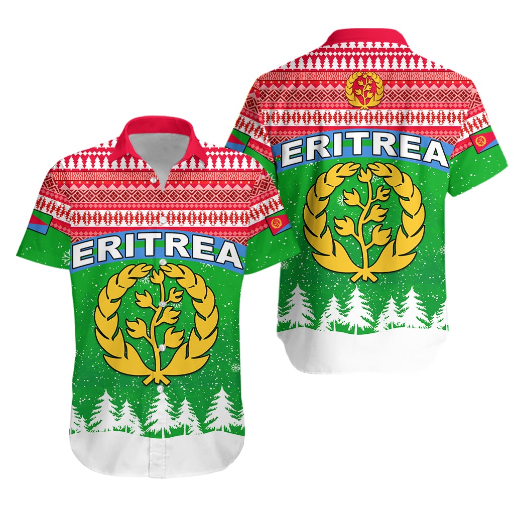Eritrea Hawaiian Shirt Merry Christmas Mix African Pattern LT13 - Wonder Print Shop