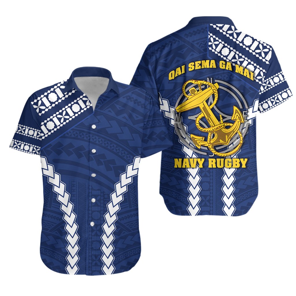 Fiji Navy Hawaiian Shirt LT13 - Wonder Print Shop