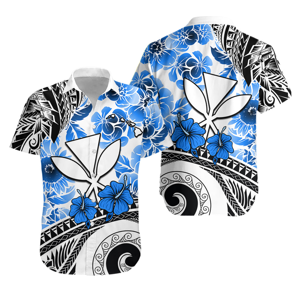 Hawaii Hawaiian Shirt Polynesian and Blue Hibiscus LT13 - Wonder Print Shop