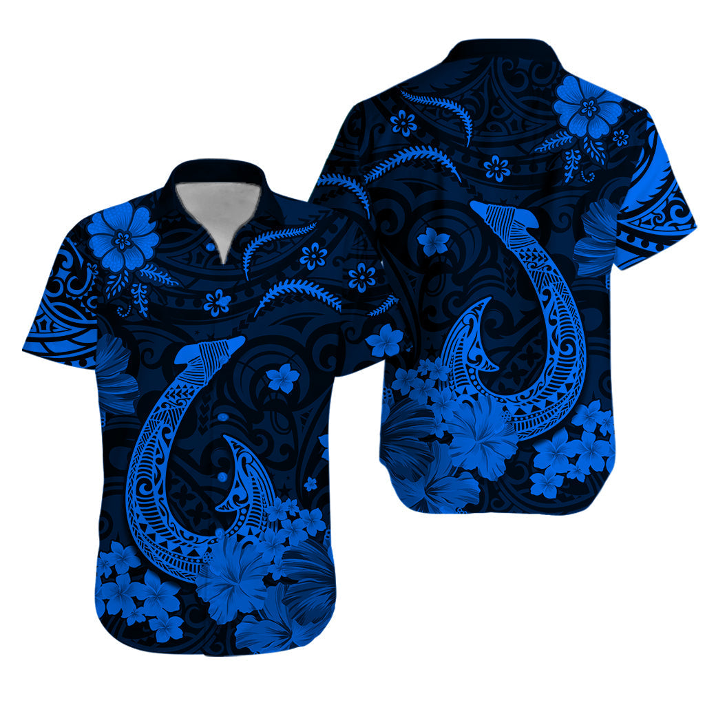 Hawaii Matching Hawaiian Shirt And Dress Polynesia Blue Fish Hook LT13 - Wonder Print Shop