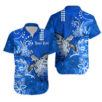 Personalised Hawaii Matching Hawaiian Shirt And Dress Polynesia Blue Sea Turtle Honu and Hibiscus LT13 - Wonder Print Shop
