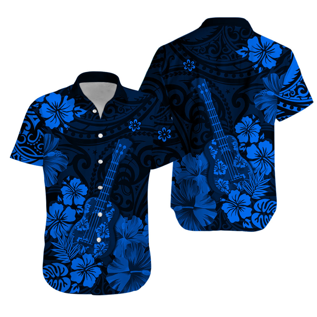 Hawaii Matching Hawaiian Shirt And Dress Polynesia Blue Ukulele Flowers LT13 - Wonder Print Shop