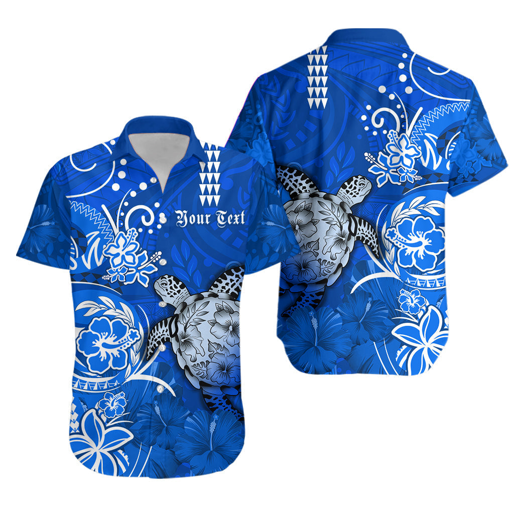Personalised Hawaii Matching Hawaiian Shirt And Dress Polynesia Blue Sea Turtle Honu and Hibiscus LT13 - Wonder Print Shop