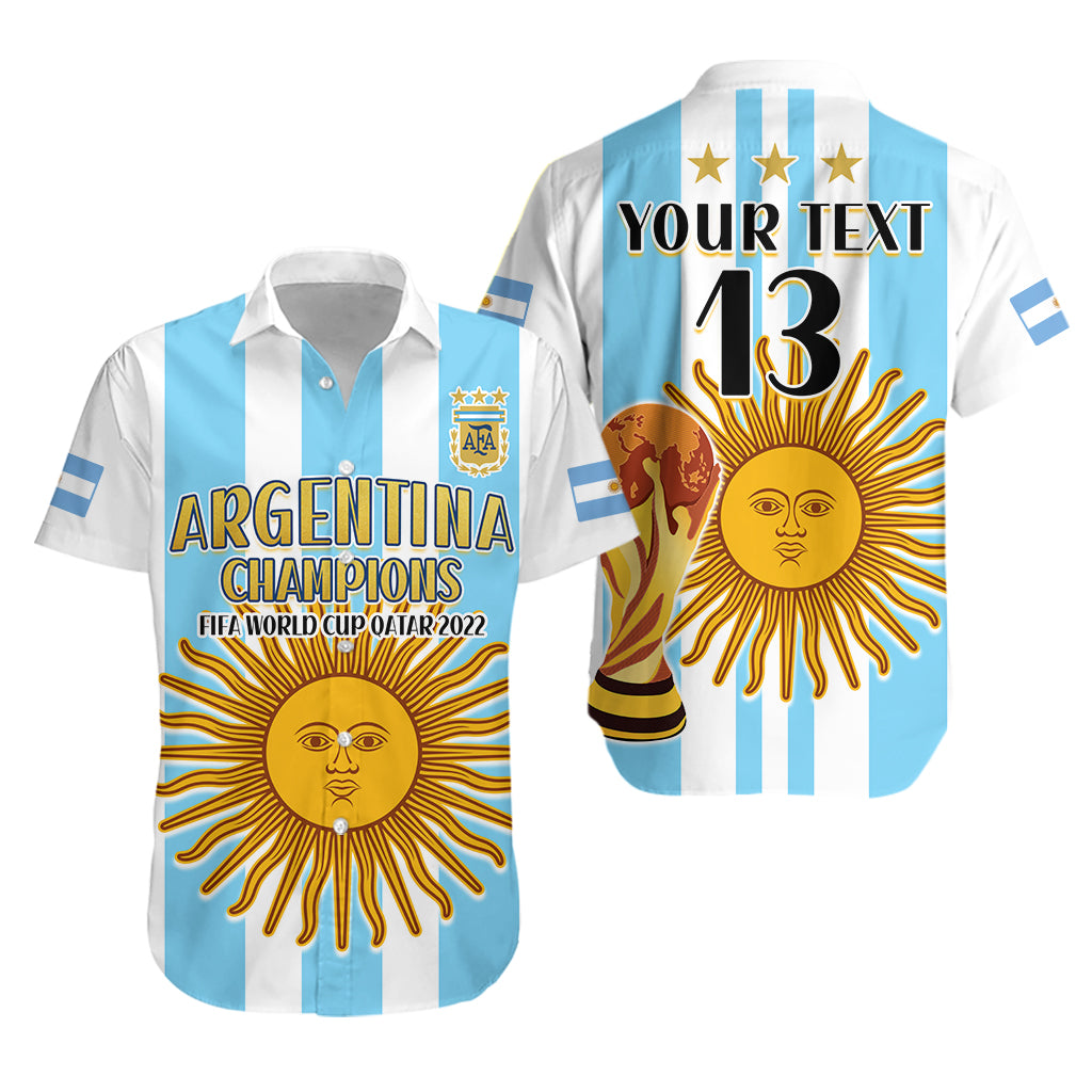 (Custom Text and Number) Argentina Football Hawaiian Shirt FIFA 2022 World Cup Champions LT13 - Wonder Print Shop