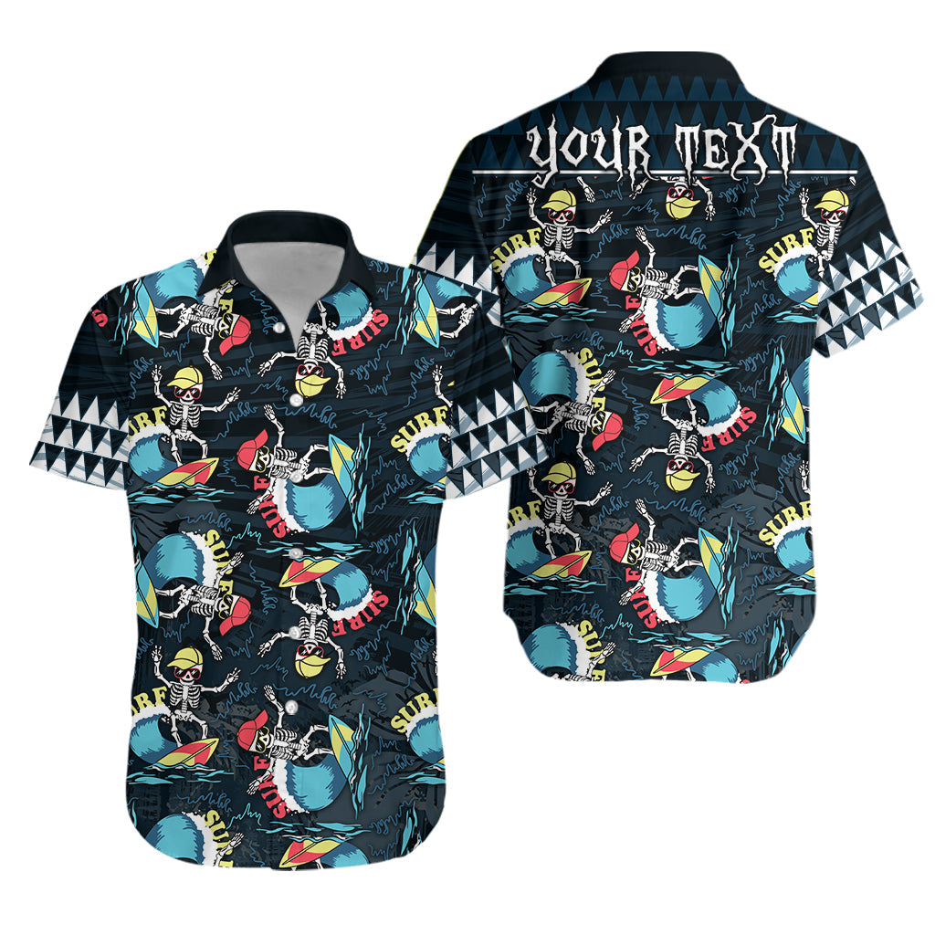 Custom Personalised Hawaii Skeleton Surf Hawaiian Shirt Halloween Hawaiian Tribal LT13 - Wonder Print Shop
