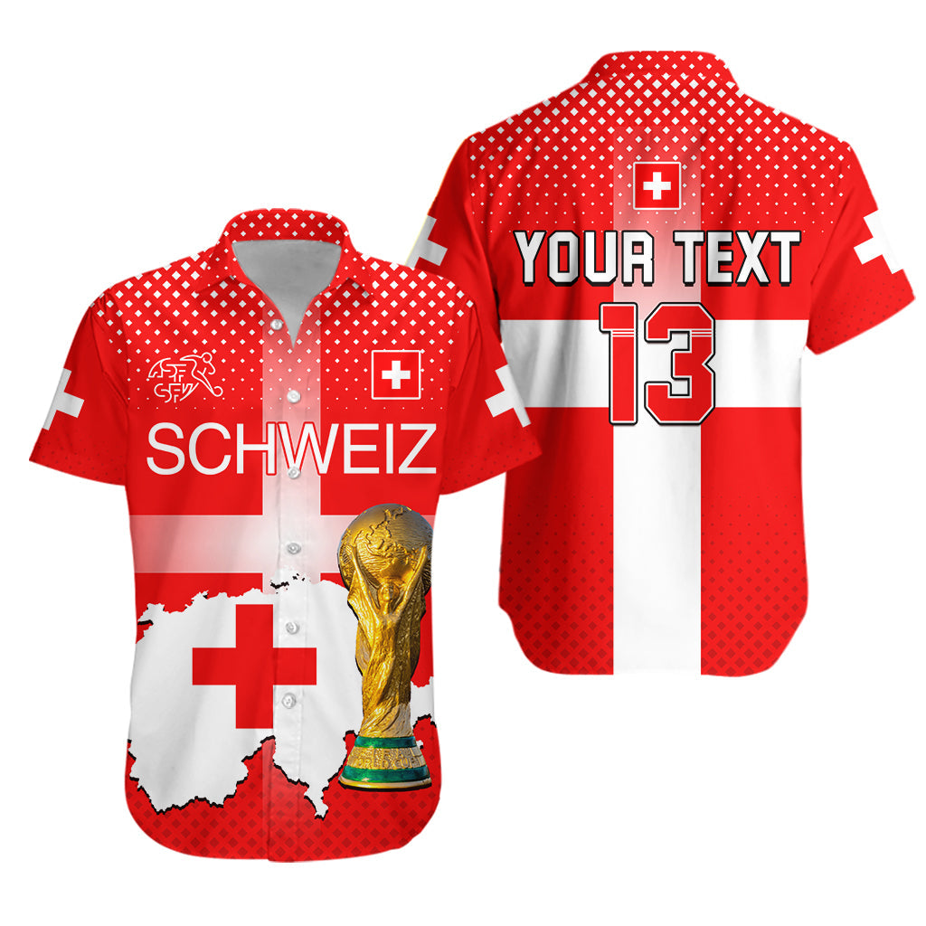 (Custom Text and Number) Switzerland Football Hawaiian Shirt Schweizer Pati Champion 2022 World Cup LT13 - Wonder Print Shop