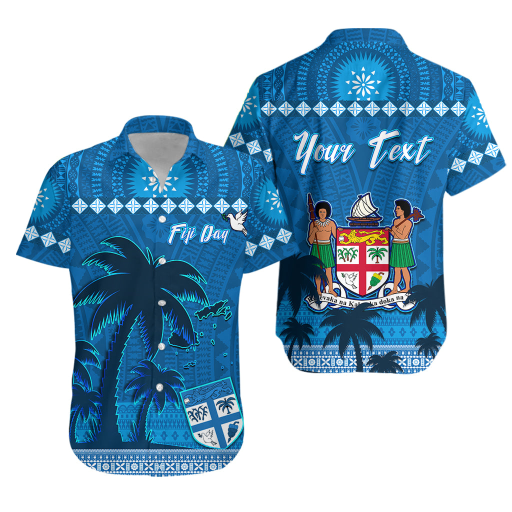 Personalised Bula Fiji Day Matching Hawaiian Shirt And Dress Fijian Tapa with Palm Tree 52nd Anniversary LT13 - Wonder Print Shop