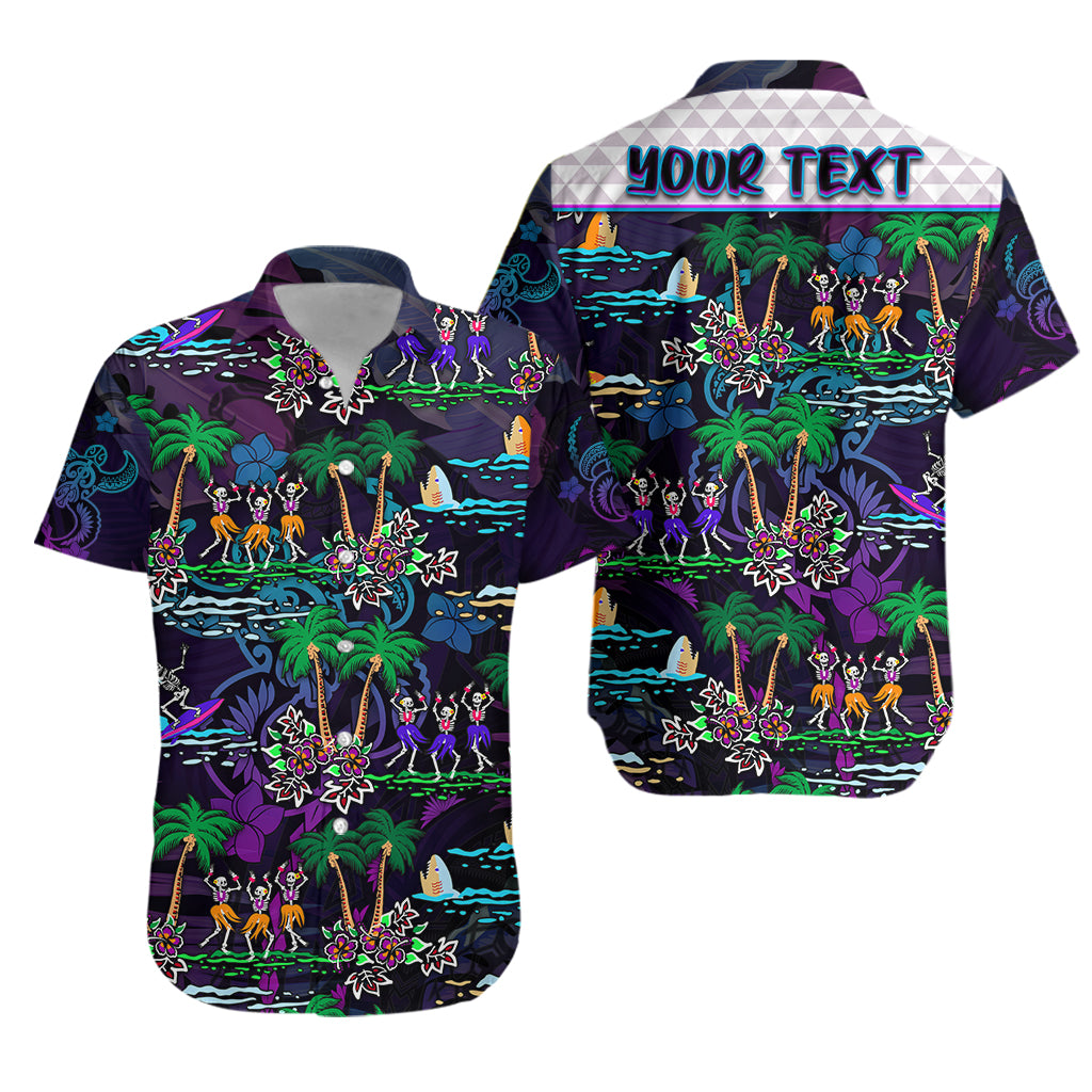 Custom Personalised Hawaii Skeleton Dancing Hawaiian Shirt Halloween Hawaiian Turtle LT13 - Wonder Print Shop