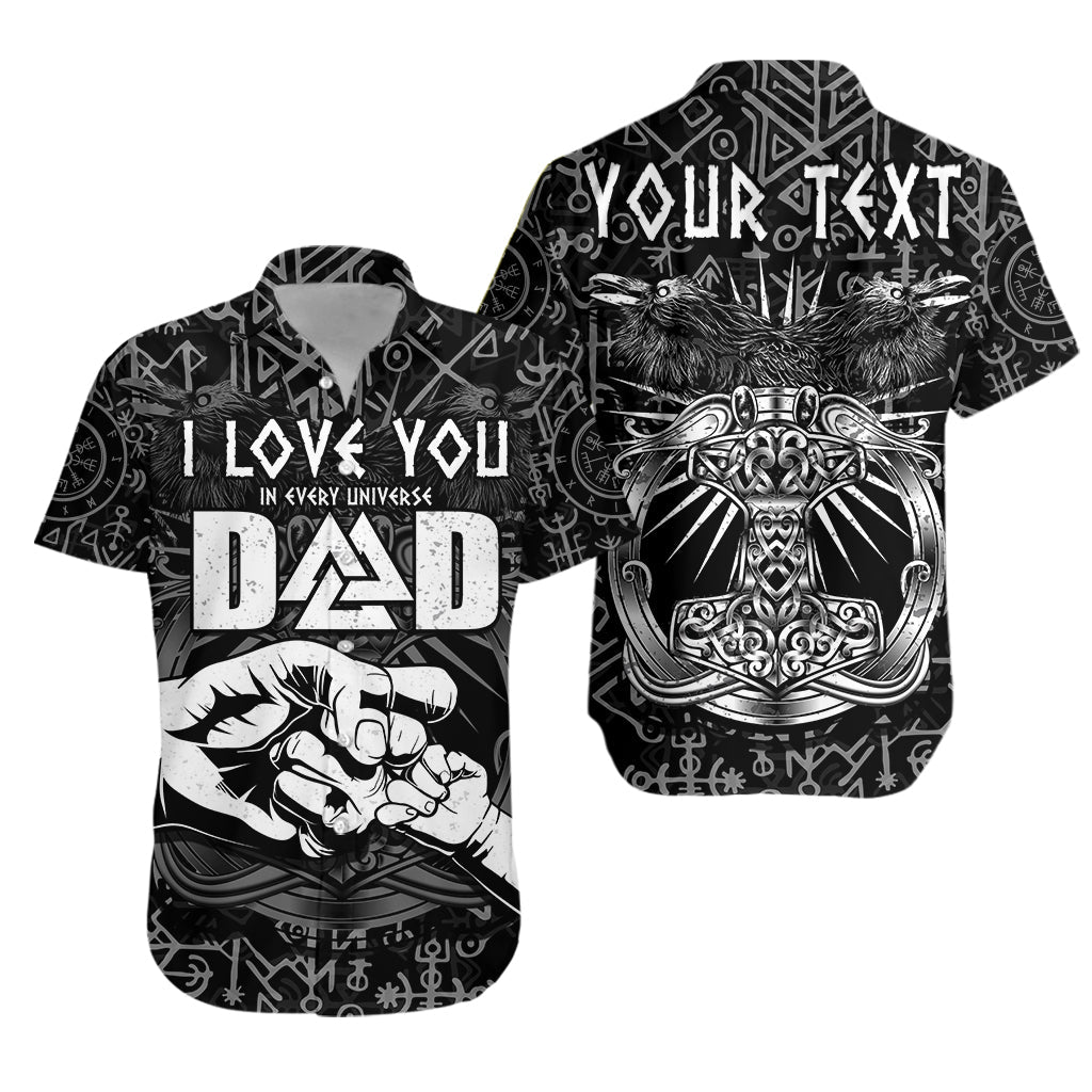 (Custom Personalised) Viking Dad Hawaiian Shirt Happy Fathers Day Style Runes and Mjolnir LT13 - Wonder Print Shop