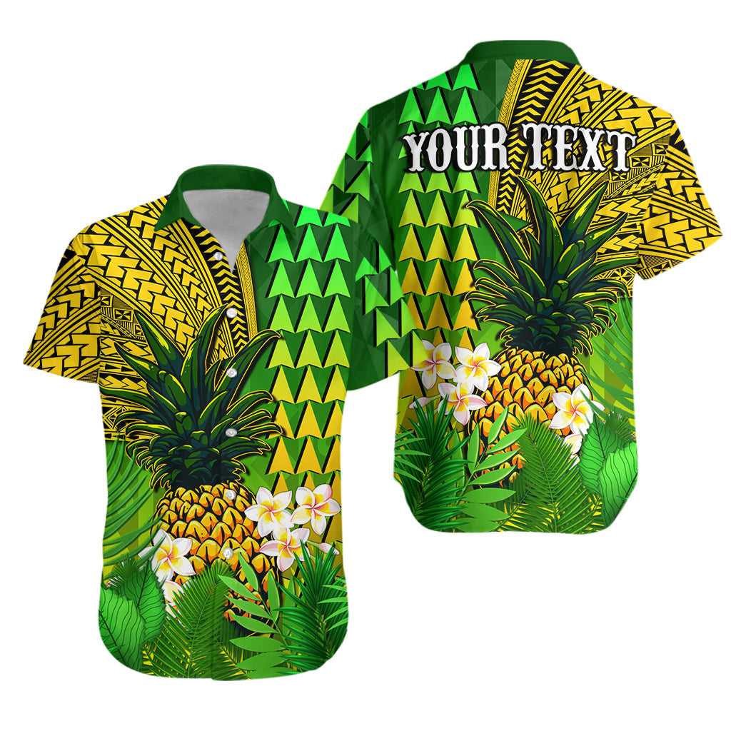 custom-personalised-hawaii-pineapple-hawaiian-shirt-plumeria-frangipani-mix-tribal-pattern