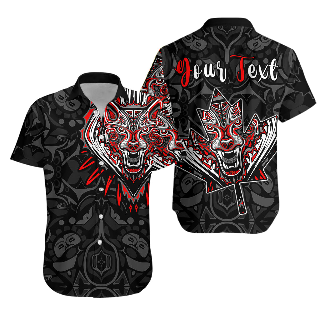 (Custom Personalised) Canada Wolf Hawaiian Shirt Haida and Maple Leaf LT13 - Wonder Print Shop