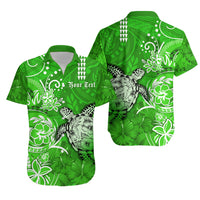 Personalised Hawaii Matching Hawaiian Shirt And Dress Polynesia Green Sea Turtle Honu and Hibiscus LT13 - Wonder Print Shop