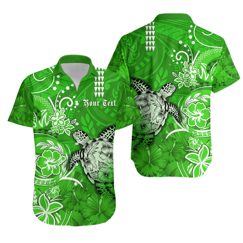 Custom Personalised Hawaii Hawaiian Shirt Polynesia Green Sea Turtle Honu and Hibiscus LT13 - Wonder Print Shop