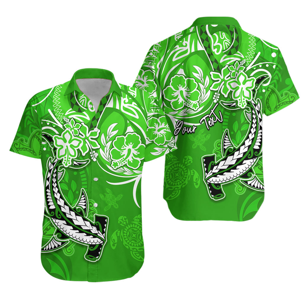 Personalised Hawaii Matching Hawaiian Shirt And Dress Polynesia Green Sea Turtle Honu and Hammerhead Shark LT13 - Wonder Print Shop