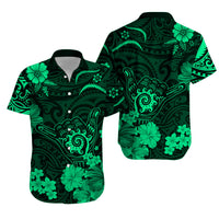 Hawaii Matching Hawaiian Shirt And Dress Polynesia Green Cool Shaka Sign LT13 - Wonder Print Shop