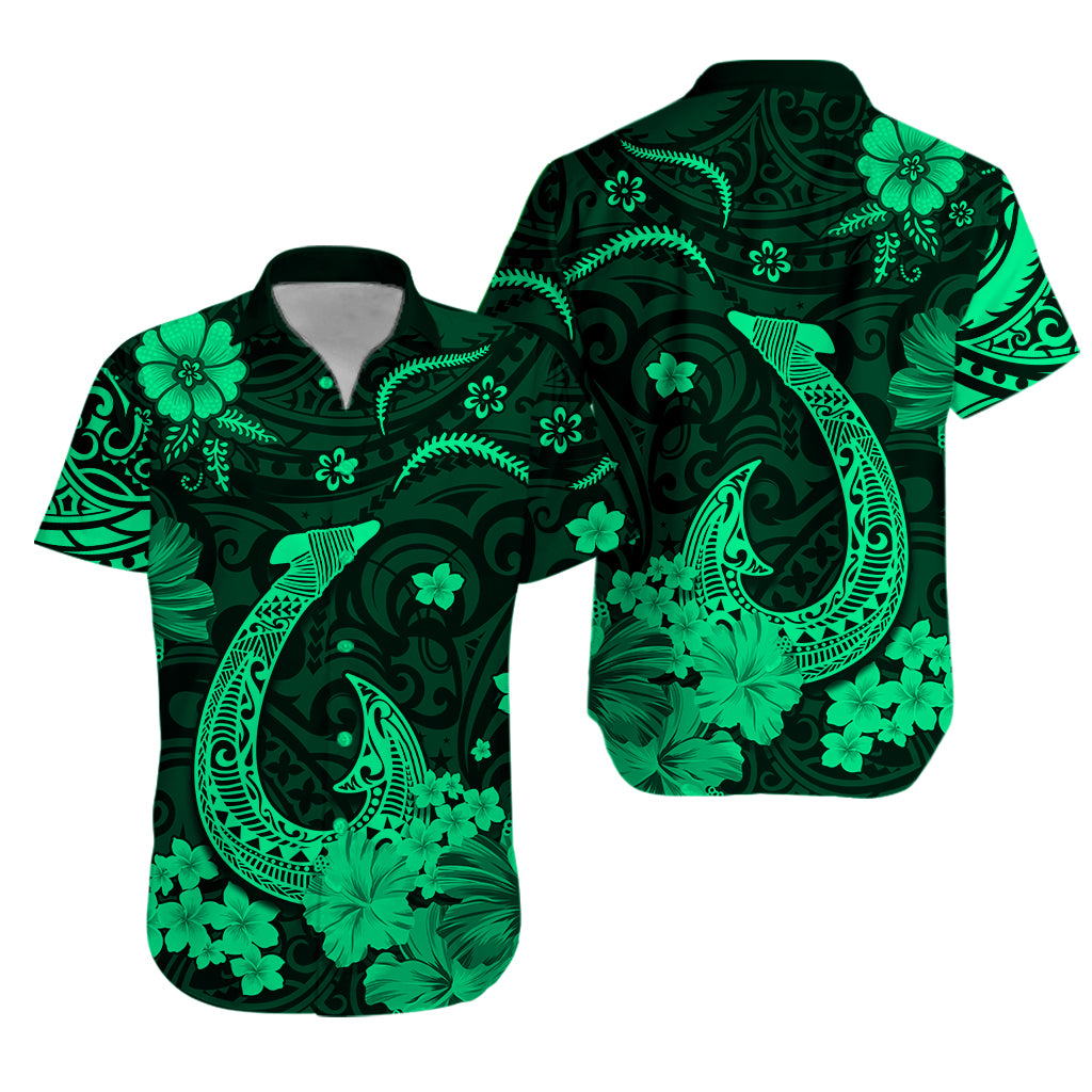 Hawaii Matching Hawaiian Shirt And Dress Polynesia Green Fish Hook LT13 - Wonder Print Shop
