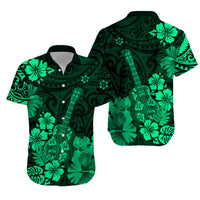 Hawaii Matching Hawaiian Shirt And Dress Polynesia Green Ukulele Flowers LT13 - Wonder Print Shop