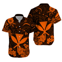 Hawaii Matching Hawaiian Shirt And Dress Polynesia Orange Kanaka Maoli LT13 - Wonder Print Shop
