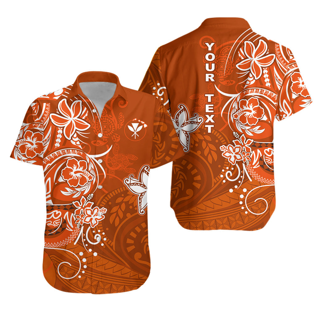 Personalised Hawaii Matching Hawaiian Shirt And Dress Polynesia Orange Sea Turtle Honu and Map LT13 - Wonder Print Shop