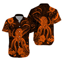 Hawaii Matching Hawaiian Shirt And Dress Polynesia Orange Octopus LT13 - Wonder Print Shop