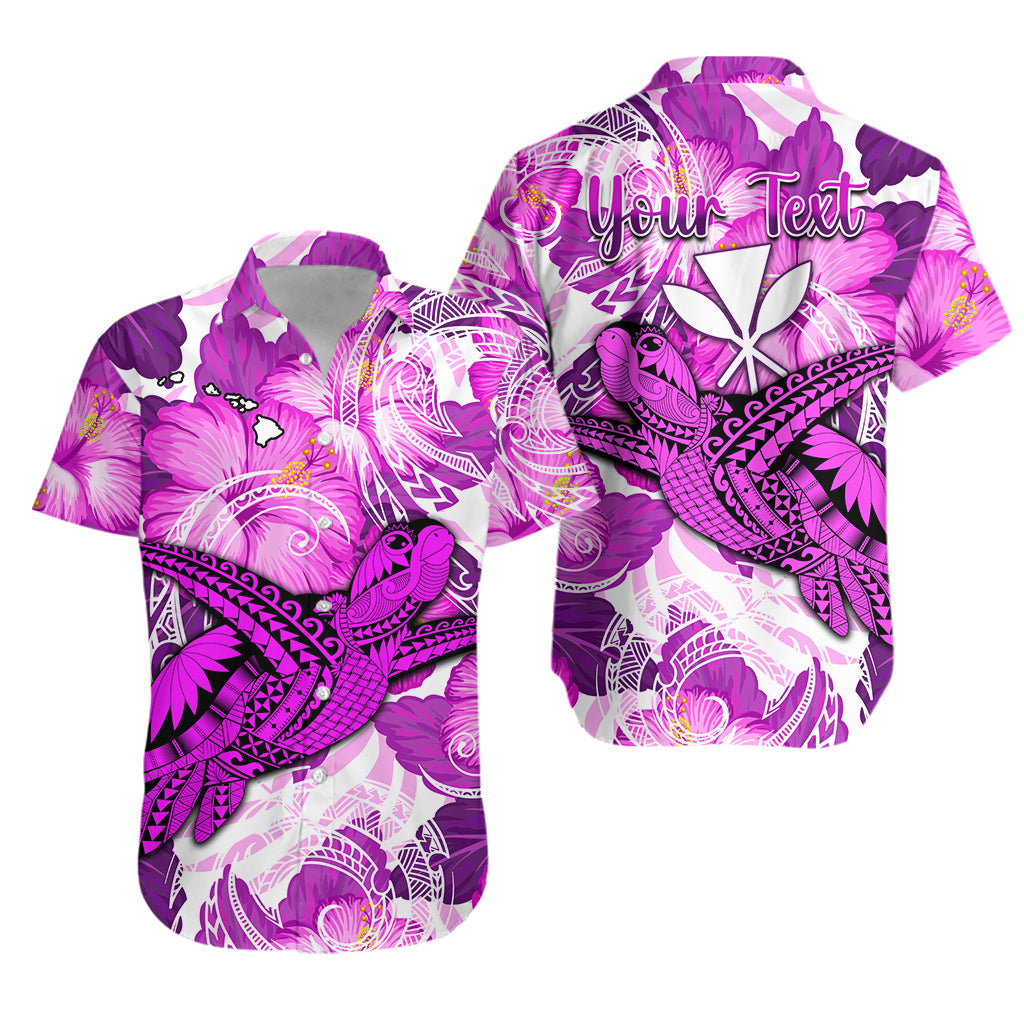 Personalised Hawaii Matching Hawaiian Shirt And Dress Pink Polynesian Turtle and Hibiscus LT13 - Wonder Print Shop