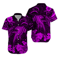 Hawaii Matching Hawaiian Shirt And Dress Polynesia Purple Shark LT13 - Wonder Print Shop